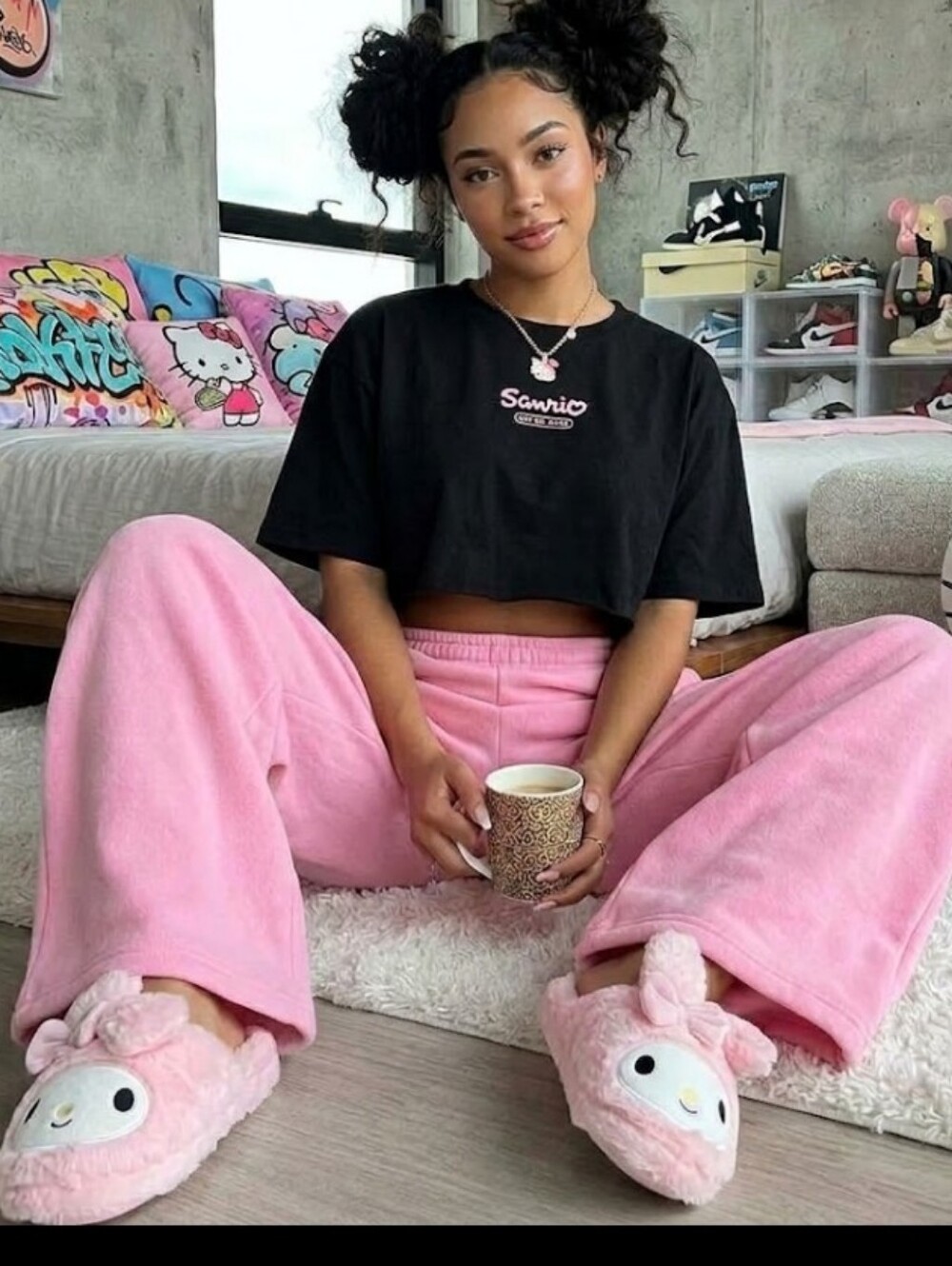 NEW SANRIO MY MELODY  Cozy Pink Slippers